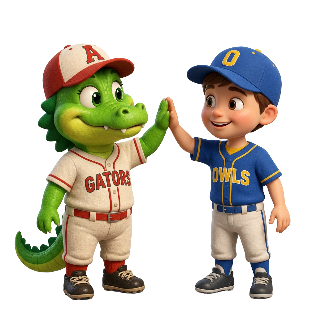 Allie shaking hands with a rabbit teammate after the game
